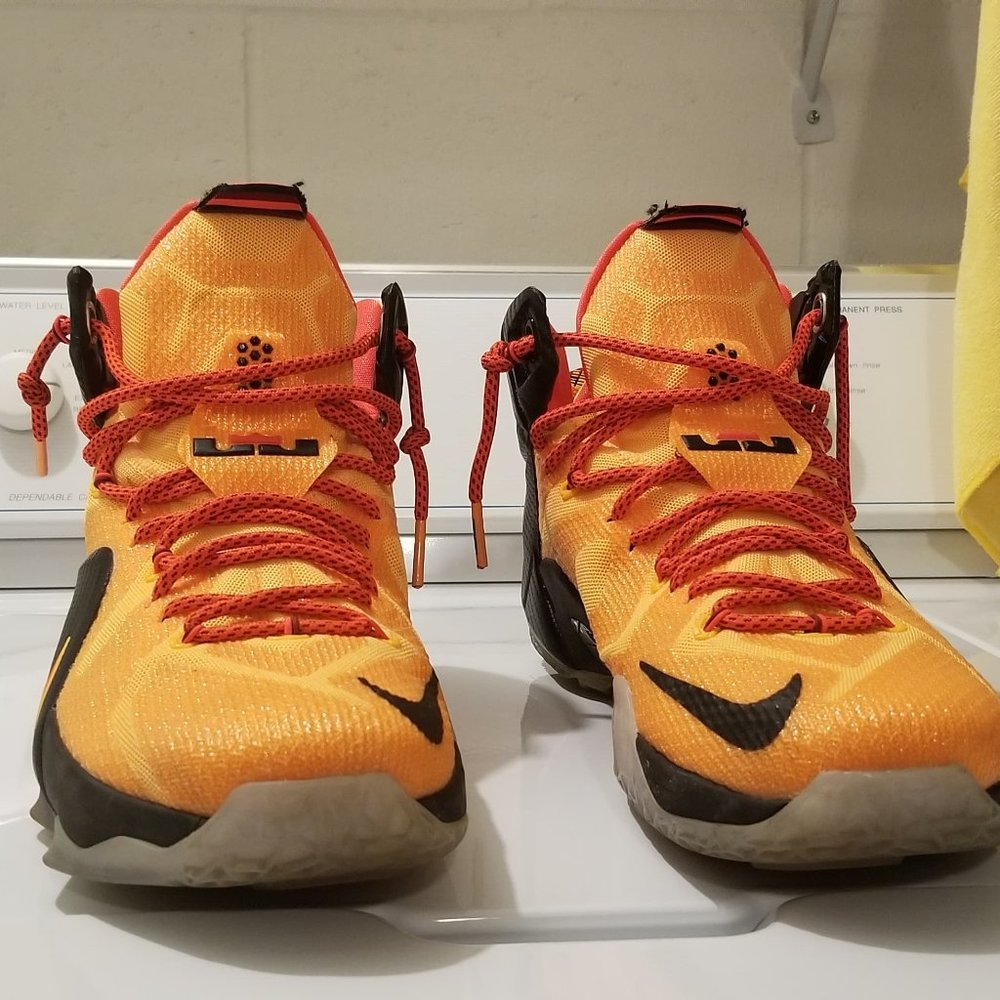 Nike Lebrons  w matching Mitchell & Ness hat